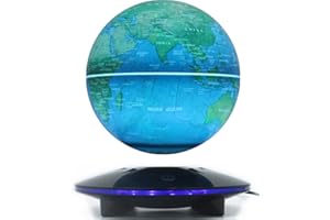 UVEHAS Magnetische schwebenden Globus, 6 Zoll LED Levitation schwimmende Weltkarte Globus, Auto Rotation in der Mitte der Luft mit Touch Control für Home Office Desk Dekoration aufgehängt