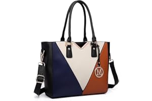 Miss Lulu Leather Look V-Shape Shoulder Handbag Lightweight Medium Tote Bag Handbags for Women