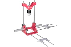 GOHELPER Portable Drill Guide for Straight Holes, Heavy-Duty 0° to 60° Angle Drilling Guide, Drill Press Adapter for Hand Drill, Precision Adjustable Drill Jig Attachment with 1/2" Chuck