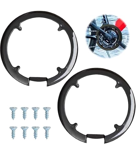 Protection De Pédalier Vélo – 42 Dents, 10 Cm, 4 Trous, Plastique Noir, Avec 5 Vis