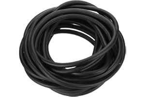 PATIKIL 26 Ft(8M) Tubo in Gomma di Lattice Naturale, 1/4"(6mm) ID x 3/8"(9mm) OD Elastico per Frombola Tubazioni in Gomma per Esercizi, Stretching, Laboratorio, Tubi per Casa, Nero