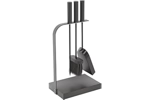 Fire Vida Aston Fuoco Companion Set, Metallo, Nero, 4 Pezzi, Ghisa, H 60 x W 30 cm Circa