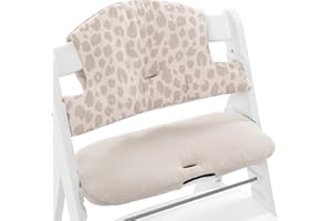 hauck Highchair Pad Select, Leo Natural - Hochstuhl Sitzkissen Kompatibel mit Alpha+, Beta+, Arketa Holzhochstuhl, 6-36 Monate, Anti-Rutsch, Doppelte Polsterung, Einfache Befestigung