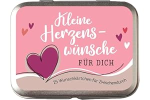 Metallbox Kleine Herzenswünsche für Dich: 25 Wunschkärtchen für zwischendurch | Bestärkende gute Wünsche und Affirmationen für viele Lebenssituationen