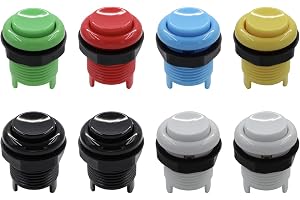 SJ@JX 8 x arkad 28 mm tryckknapp tangentbord MX mikrohäxa skruv i typ knapp för arkadspel MAME Jamma joystick Raspberry Pi-maskin UA flerfärgad