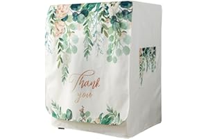 Odot Washer Dustproof Cover Front Load, Washing Machine Dryer Protector Sunscreen Waterproof Tumble Dryer Case Protective Cover for Most Front Loadi (Eucalyptus 1,L-capacity 9-12kg)