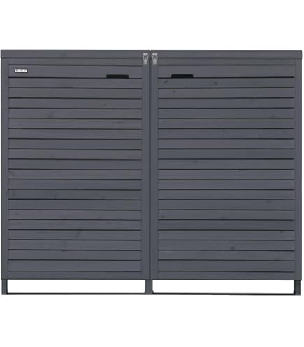 Lukadria Model HH Afvalcontainerbox, 240 liter, hout, voorgeïmpregneerd, met achterwand (4 tonnen natuur-antraciet (NA