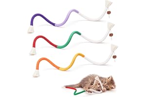 lomdung 3 Piezas Juguete para Gatos, Varita de Juguete para Gatos y Varita de Arco Iris, Palo de Gato Divertido, para Aliviar el Aburrimiento de los Gatos y Limpiar los Dientes