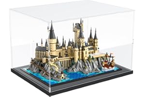 Nynelly Vitrine en acrylique pour Lego Château de Poudlard 76419 pour Lego Himeji Castle 21060 pour Lego Vitrine pour modèles Figurines à assembler Anti-poussière Boîte de présentation transparente