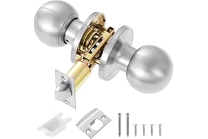 Coolty Boutons de Porte Poignée de Porte Ronde Non Verrouillable Sans Clé Boutons de Porte Intérieure pour Cuisine Placard Garde-Manger Portes de couloir (Argent)