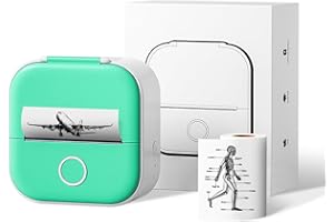 ‎ASPRINK ASprink T02 Mini Drucker mit 1 Papierrollen, Mini Pocket Printer, Etikettendrucker, Sticker Drucker, Mini Bluetooth Drucker, Inkeless Drucker für Notizen, Memos, Zeitschriften, DIY