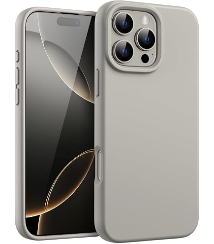 TOCOL Silikon-Hülle Für IPhone 16 Pro – Stoßfest, Rutschfest, Kratzgeschützt, Mit Kameraschutz, Grau
