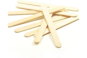 CANDY RUSH 100 114mm (4.5") Natural Coloured Wooden Lolly Sticks - Packed by The CandyRushTM Charity - for Ice or Cake Pops & Kids Crafts Models