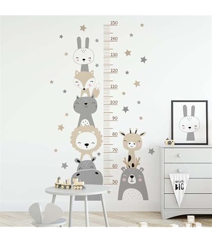Produktbild von EXQUILEG Kinder Höhe Diagramm Wandtattoo Messlatte Kind Wald Tiere Wandaufkleber, Abnehmbar DIY