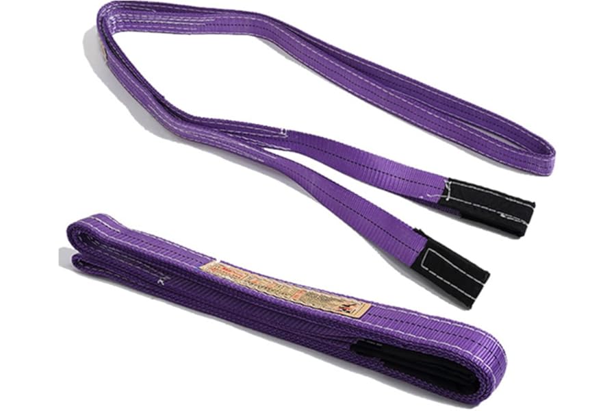 Lift Sling Straps Flat Crane Sling Polyester 1M Lifting Slings Load Capacity 1 Ton for Lifting, Towing, Pulling(Purple)