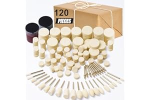 LIAMASUM Polishing Buffing Wheel for Dremel Rotary Tool Accessories, Wool Felt Polishing Wheel Kit with 1/8"(3mm) Shank for Grinding and Polishing of Metal, Jade, Glass, Jewelry Polishing