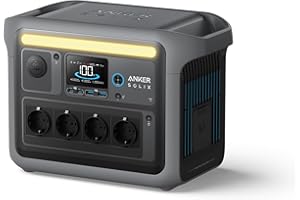 Anker SOLIX C1000 station électrique portable, générateur solaire 1 800 W, recharge totale 58 min en mode UltraFast, LiFeP04, camping ou batterie domestique d'appoint (panneau solaire en option)