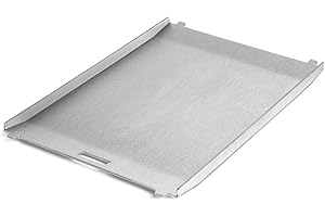 BURNHARD Piastra per grigliare in acciaio inossidabile per barbecue da campeggio a gas JONES, spesso 3 mm, funzione come padella, plancha, lavabile in lavastoviglie – 18,9 cm x 29,2 cm x 1,5 cm