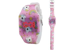 Mamiddle Reloj Digital LED para Niños Niñas Casual Simple para Reloj para Niños con Pantalla de Hora y Fecha Caja y Banda de Diseño Integrado de Silicona Suave y Luminosa