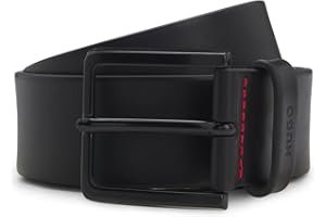 HUGO Herren Gionio Sz40 Gürtel aus italienischem Leder mit Logo-Prägung auf der Schlaufe