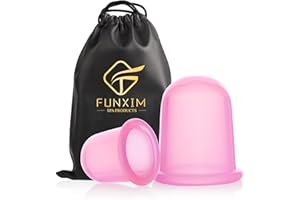 Funxim Copas Masaje Celulitis, 2 Piezas Pequeñas Copas Cuerpo Silicona Anti Celulitis Ventosas Cuidado para Cara Cuello Espalda Salud Mejora la Circulación Rosa