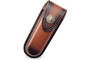 Naapesi 1 Piece Folding Leather Knife Sheath, Folding Knife Bag, Folding Knife Holster, Knife Bag for Belt Pocket, Folding Scabbard Pouch Bag, Knife Belt Bag, Knife Sheath Leather for Outdoor Camping