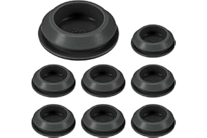 M METERXITY 8 Piezas De Tapones De Silicona para Agujeros De 20-22 mm, Tapones De Goma Redondos para Divisores De Cocina, Tapones De Sellado Impermeables [Negro]