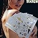 TAFLY Necklace Tempoary Tattoos Star Floral Assortment Glitter Metallic Gold Silver Temporary Flash Tattoos 6 Sheets