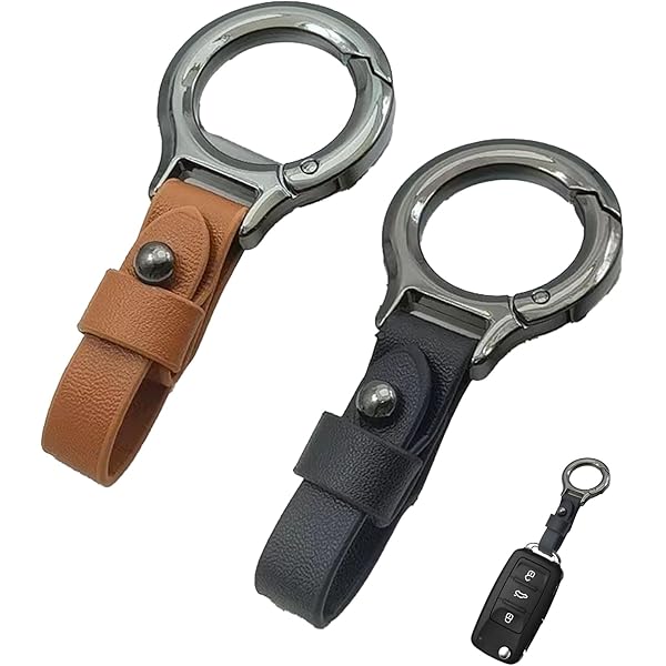 JVCV® Leather Universal Keychain with Zinc Alloy Buckle Light