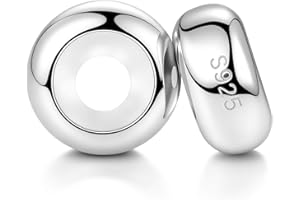 LOVANS Charms Stopper für Armband, 925 Sterling Silber Hypoallergen Charm Anhänger Clip Verschluss mit Silikon, Rutschfester Trenner für Damen Armbänder (Gold/Silber/Roségold/Schwarz)