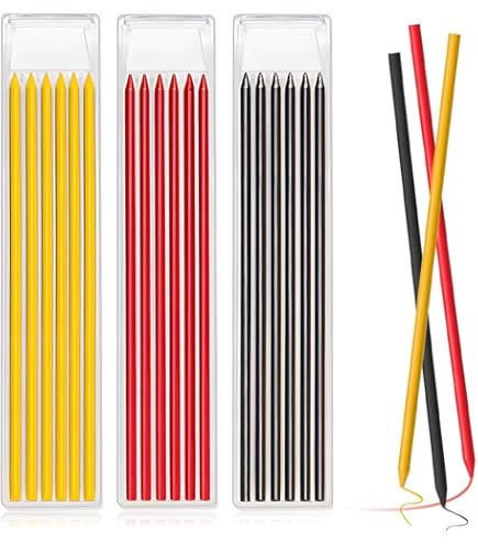 54 Stück Zimmermannsbleistift Minen 2.8mm - 5 Farben Für Tieflochmarkierung