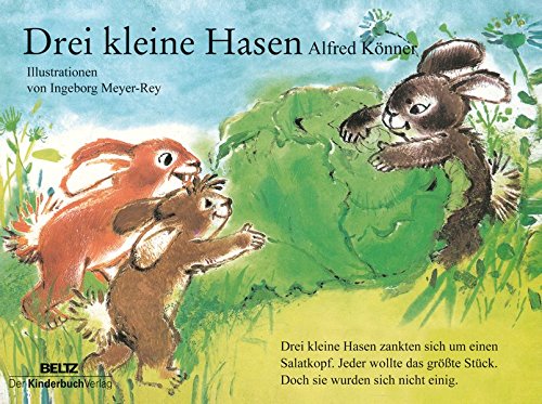 Drei kleine Hasen: Vierfarbiges Pappbilderbuch