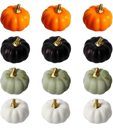Goldene Kürbis-Deko - 12x Schaumkürbisse Für Herbst & Halloween