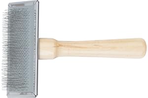 Ancol Heritage Wood Handle Soft Slicker Dog Brush Puppy Pet Grooming Tool Large Wired Bristles Removes Dead Hair Tangles Promotes Glossy Coat Wooden Handle Large