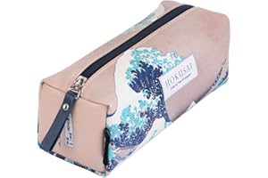 GRUPO ERIK Kokonote Hokusai The Great Wave Off Kanagawa Pencil Case | 8 x 3 x 3 inches - 21 x 7.5 x 7.5 cm | Cosmetic Case | Large Pencil Case | Cute Stationery