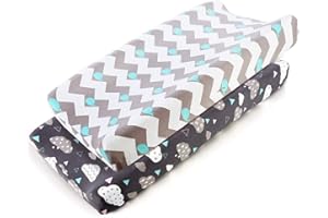 YINUODAY Coprimaterasso per Fasciatoio da 2 Pezzi Fasciatoio Universale per Fasciatoio in Cotone Delicato Sulla Pelle per Neonati E Bambine - Non È Necessario Il Rivestimento per Il Cambio