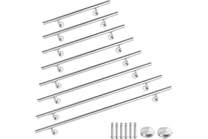 YRHome 100cm Edelstahl Handlauf Treppengeländer Geländer Ø 40 mm Wandhandlauf Wandhalter Wand Treppe Gebürsteter Edelstahl für Balkon Brüstun Innen und Außen Treppen