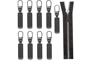 AWOGIPD Cerniera Tira Sostituzione, 8Pcs Cursore Cerniera Universale, Cursori per Cerniere Lampo, Tirante per Cerniera Lampo Rimovibile, per Borsa, Vestiti, Jeans, Valigia