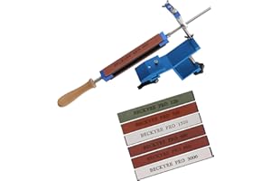 Spalivivre Affilacoltelli Professionale con Disegno a Morsetto Rapido, Angolo Fisso con 6 Pietre per Affilare I Coltelli