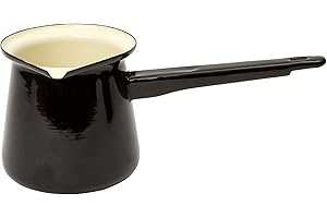 Dexam 17819267 Vintage Turkish Coffee Pot, Enamel, Black, 20.8x10.2x9 cm