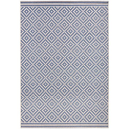 In- & Outdoorteppich Raute Blau Creme | 102464, Größe:200×290 - 4
