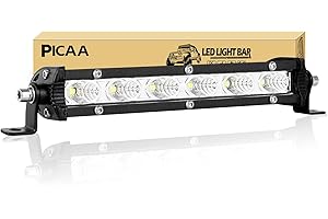 PICAA led Arbeitsscheinwerfer 7 Zoll 22.5CM 30W einzelne Reihe Lichtbalken 12V Slim Zusatzscheinwerfer Bar Flutlicht für SUV Offroad ATV UTV Traktor 4x4 Auto