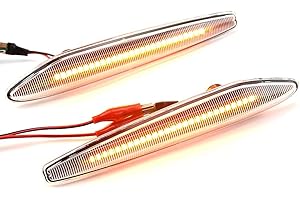 MKptopia 2 luci LED di segnalazione laterale dinamica, luci freccia, compatibili con A-lfa Ro-meo 159/159 Sport-wagon/Boe-ra/Spi-der typ 939-bianco cristallo
