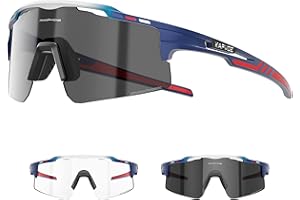 KAPVOE Photochromique Lunette Vélo Protection UV400 Lunette de Cyclisme VTT Sport Homme Femme K75