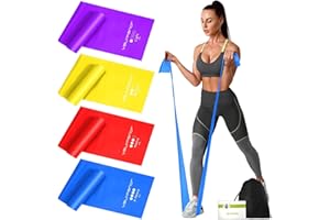 VALYPANOR Widerstandsbänder 4er Set 2 m Fitnessbänder mit 4 Widerstandsbänder für Yoga, Pilates, Crossfit, Muskelaufbau, Physiotherapie mit Tragetasche & Übungsanleitung