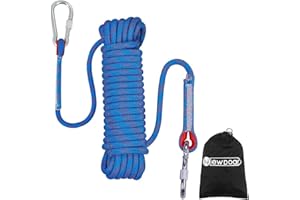NewDoar 12KN Marine Floating Rope 10mm Dock Line 33FT(10M) 66FT(20M) 98FT(30M) Anchor Mooring Rope for Boating, Anchoring, Camping, Fishing, Tent Canopy with 2 Hooks-Blue/20M