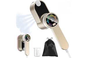 PKBD Ferro da Stiro 2 In 1 Portatile da Viaggio Stiratore Verticale Portatile 6 Modalità Intelligenti, Riscaldamento Rapido In 9s - 1200w Stiratrice Elettrica con Borsa Custodia (Oro-Bianco)