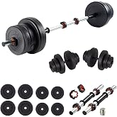 Ecgspor 32 KG Multifunctional Weightlifting Set and Dumbbell Set Weight Fitness Set