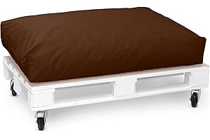 Spatium Jumbo XXL Palettenkissen Set abnehmbar Bezug wasserdicht gesteppt Palettenpolster Palettenauflage Palettensofa (Braun, Sitzkissen 120x80x20)