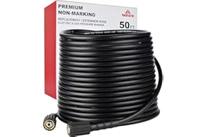 YAMATIC M22Pressure Washer Hose 15M/50FT 1/4", Kink Resistant Power Washer Hose Replacement for Flexzilla Uberflex Ryobi Genarac Troy Bilt Honda Leak-Free 22MM Fittings, 3200 PSI/220 Bar